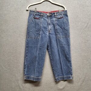 VINTAGE‎ BUM Equipment Women Jeans 9 Blue Denim Wide Leg Cropped Baggy Y2K